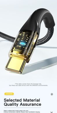 Кабель ESSAGER Interstellar Transparent Design USB to Type-C (7A, 1m) EXCT-XJ01-P - Black