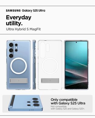 Чохол з підставкою Spigen Ultra Hybrid S (MagFit) для Samsung Galaxy S25 Ultra (S938) ACS08963 - Clear White