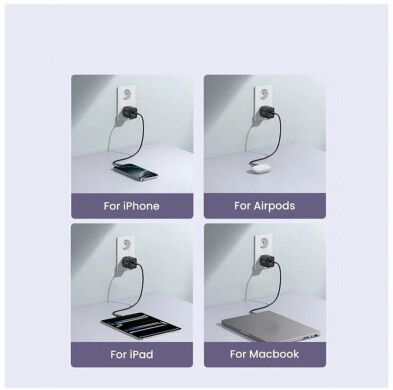 Сетевое зарядное устройство UGREEN X516 GaN 30W Type-C + USB (65014) - Black