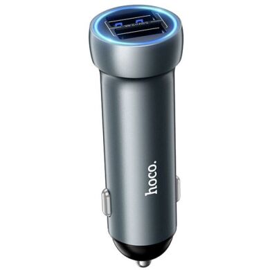 Автомобильное зарядное устройство Hoco Z54 15.5W (2USB) - Metal Grey