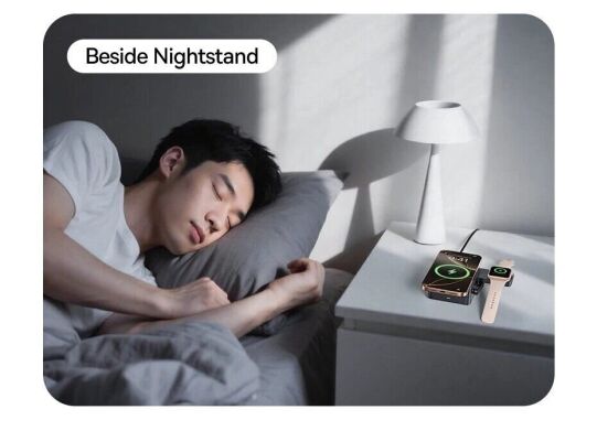 Бездротовий зарядний пристрій Baseus PicoGo AF21 3 in 1 Qi2 35W (E02054) - Cosmic Black