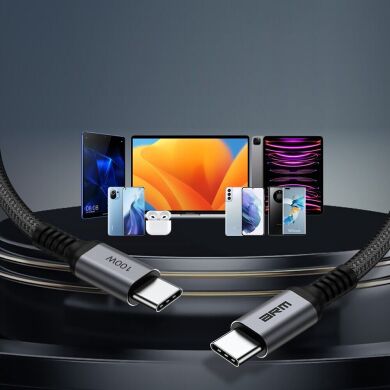 Кабель ArmorStandart Aluminum Alloy 100W Type-C to Type-C (1m) - Black / Gray