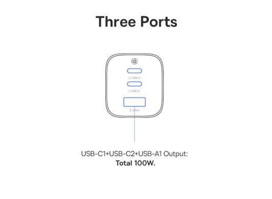 Мережевий зарядний пристрій Baseus PicoGo AE11 2C+U (100W) E0121400 - Black