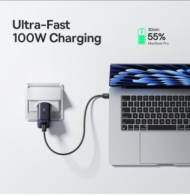 Мережевий зарядний пристрій Baseus PicoGo AE11 2C+U (100W) E0121400 - Black