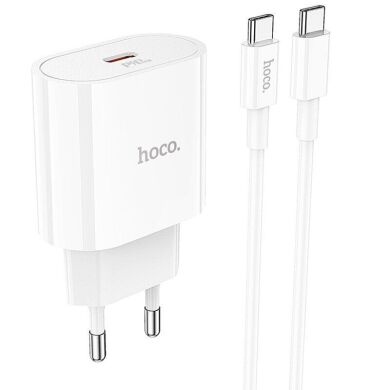 Сетевое зарядное устройство Hoco C94A PD20W + кабель Type-C to Type-C - White