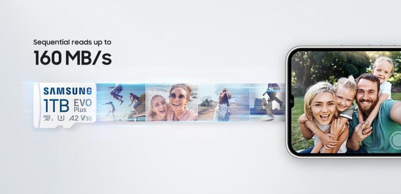 Карта пам’яті MicroSDXC Samsung EVO Plus 256GB C10 UHS-I R160MB/s + адаптер (MB-MC256SA/EU) - White