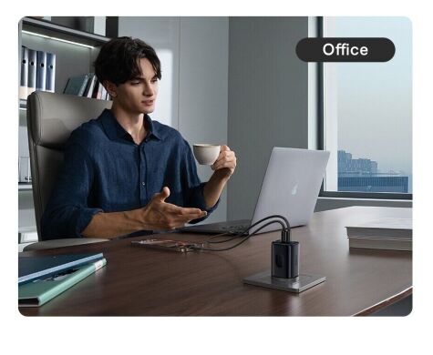 Мережевий зарядний пристрій Baseus PicoGo AE11 2C+U (100W) E0121400 - Black