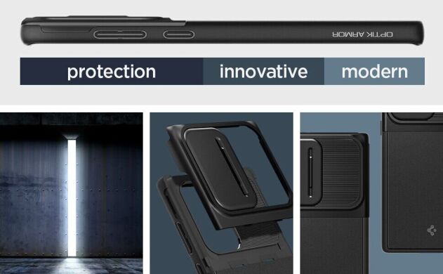 Захисний чохол Spigen (SGP) Optik Armor для Samsung Galaxy S22 Ultra (S908) - Black