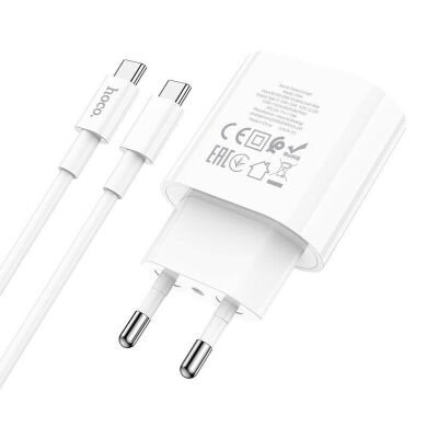 Сетевое зарядное устройство Hoco C94A PD20W + кабель Type-C to Type-C - White