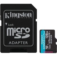 Карта памяти Kingston MicroSDXC Canvas Go Plus Gen4 128GB UHS-I U3 V30 A2 R200 + адаптер (SDCG4/128GB) - Black