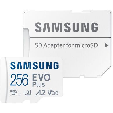 Карта пам’яті MicroSDXC Samsung EVO Plus 256GB C10 UHS-I R160MB/s + адаптер (MB-MC256SA/EU) - White