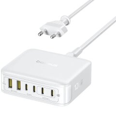 Сетевое зарядное устройство Baseus FH21 2U + 4C (120W) E0120T - White