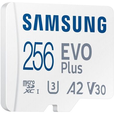 Карта пам’яті MicroSDXC Samsung EVO Plus 256GB C10 UHS-I R160MB/s + адаптер (MB-MC256SA/EU) - White