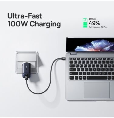 Мережевий зарядний пристрій Baseus PicoGo AE11 2C+U (100W) E0121400 - Black