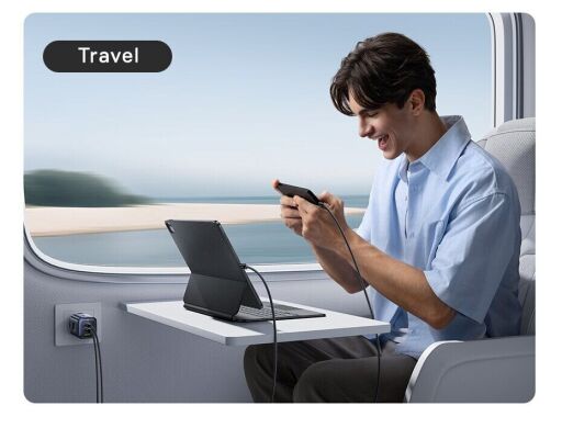 Мережевий зарядний пристрій Baseus PicoGo AE11 2C+U (100W) E0121400 - Black