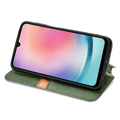 Чохол Deexe Rhombus Wallet для Samsung Galaxy A24 (A245) - Green