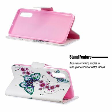Чохол-книжка Deexe Color Wallet для Samsung Galaxy A70 (A705) - Butterfly and Flower