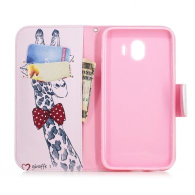 Чехол-книжка Deexe Color Wallet для Samsung Galaxy J4 2018 (J400) - Giraffe Pattern