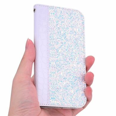 Чохол-книжка Deexe Glittery Crocodile для Samsung Galaxy M20 (M205) - White