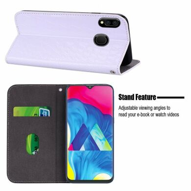 Чохол-книжка Deexe Glittery Crocodile для Samsung Galaxy M20 (M205) - White