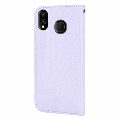 Чохол-книжка Deexe Glittery Crocodile для Samsung Galaxy M20 (M205) - White