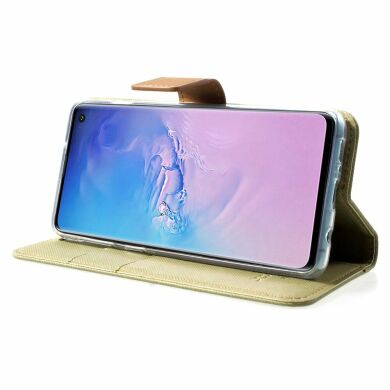 Чохол-книжка ROAR KOREA Cloth Texture для Samsung Galaxy S10 (G973) - Khaki