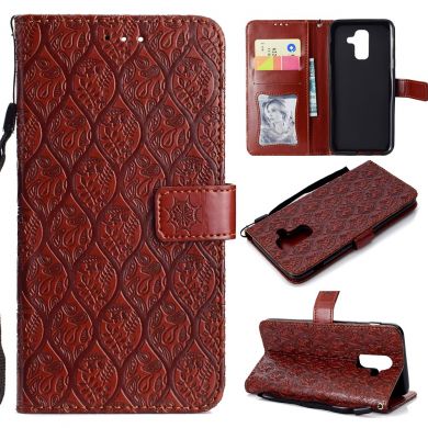 Чехол UniCase Leaf Wallet для Samsung Galaxy A6+ 2018 (A605) - Brown