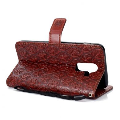 Чехол UniCase Leaf Wallet для Samsung Galaxy A6+ 2018 (A605) - Brown