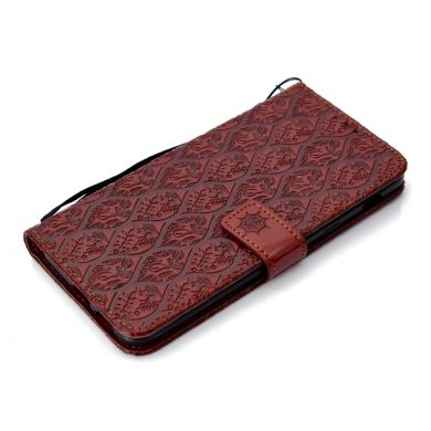 Чехол UniCase Leaf Wallet для Samsung Galaxy A6+ 2018 (A605) - Brown