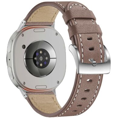 Кожаный ремешок Deexe Genuine Leather для Samsung Galaxy Watch 8 (40/44mm) / 8 Classic - Coffee