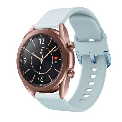 Ремешок Deexe Soft Silicone для  Samsung Galaxy Watch 3 (41mm) - Baby Blue