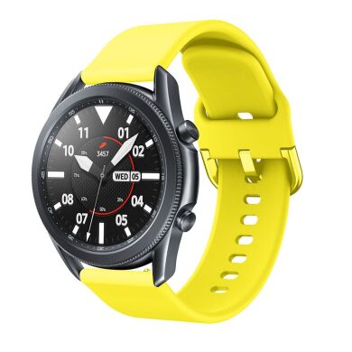 Ремешок Deexe Soft Silicone для  Samsung Galaxy Watch 3 (45mm) - Yellow