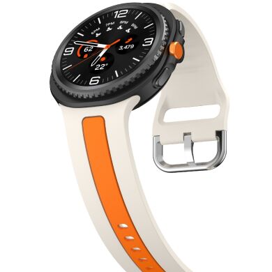 Ремешок Deexe Sport Strap для Samsung Galaxy Watch 8 (40/44mm) / 8 Classic - Starlight / Orange