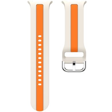 Ремешок Deexe Sport Strap для Samsung Galaxy Watch 8 (40/44mm) / 8 Classic - Starlight / Orange