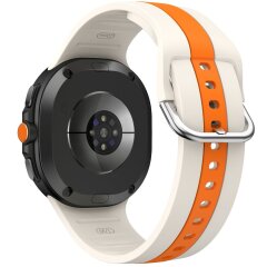 Ремешок Deexe Sport Strap для Samsung Galaxy Watch 8 (40/44mm) / 8 Classic - Starlight / Orange