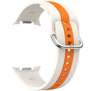 Ремешок Deexe Sport Strap для Samsung Galaxy Watch 8 (40/44mm) / 8 Classic - Starlight / Orange