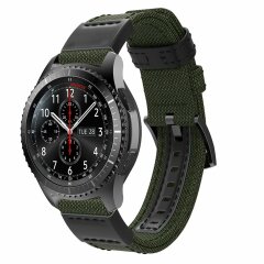 Ремінець UniCase Canvas Strap для Samsung Galaxy Watch 46mm / Watch 3 45mm / Gear S3 - Army Green
