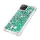 Силиконовый (TPU) чехол Deexe Liquid Glitter для Samsung Galaxy A22 (A225) / M22 (M225) - Green Hearts. Фото 4 из 7