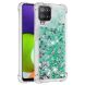 Силиконовый (TPU) чехол Deexe Liquid Glitter для Samsung Galaxy A22 (A225) / M22 (M225) - Green Hearts. Фото 2 из 7