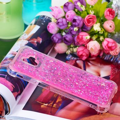 Силіконовий (TPU) чохол Deexe Liquid Glitter для Samsung Galaxy J6+ (J610), Rose