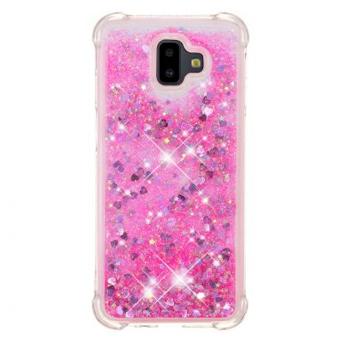 Силіконовий (TPU) чохол Deexe Liquid Glitter для Samsung Galaxy J6+ (J610), Rose