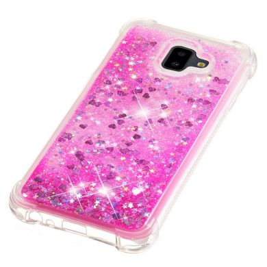 Силіконовий (TPU) чохол Deexe Liquid Glitter для Samsung Galaxy J6+ (J610), Rose