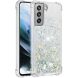 Силиконовый (TPU) чехол Deexe Liquid Glitter для Samsung Galaxy S21 FE (G990) - Silver Hearts. Фото 2 из 7
