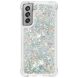 Силиконовый (TPU) чехол Deexe Liquid Glitter для Samsung Galaxy S21 FE (G990) - Silver Hearts. Фото 3 из 7