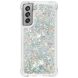 Силіконовий (TPU) чохол Deexe Liquid Glitter для Samsung Galaxy S21 FE (G990) - Silver Hearts