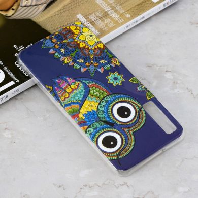 Силиконовый (TPU) чехол Deexe LumiCase для Samsung Galaxy A7 2018 (A750) - Owl Luminous TPU