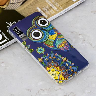 Силиконовый (TPU) чехол Deexe LumiCase для Samsung Galaxy A7 2018 (A750) - Owl Luminous TPU