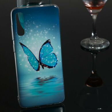 Силіконовий (TPU) чохол Deexe LumiCase для Samsung Galaxy A70 (A705) - Blue Butterfly