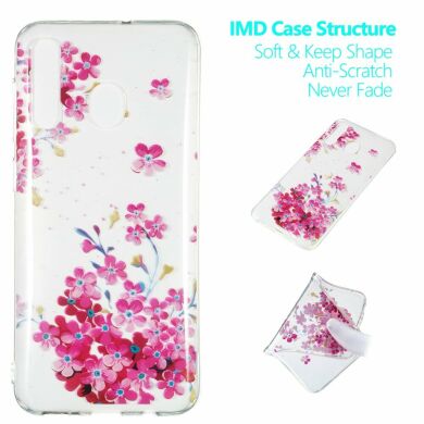 Силіконовий (TPU) чохол Deexe Pretty Glossy для Samsung Galaxy A50 (A505) - Pink Flowers