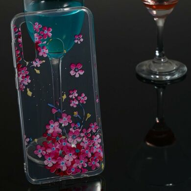 Силіконовий (TPU) чохол Deexe Pretty Glossy для Samsung Galaxy A50 (A505) - Pink Flowers